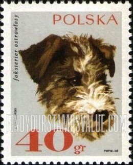 FindYourStampsValue: Dogs: Rough-haired fox terrier, vertical