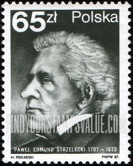 FindYourStampsValue: Pawel Edmund Strzelecki (1797-1873), Explorer