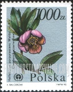 FindYourStampsValue: Flowers: Helleborus purpurascens