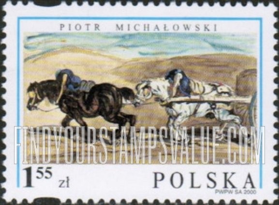 FindYourStampsValue: Piotr Michalowski (1800-55), Artist: Horses & a Horse Cart