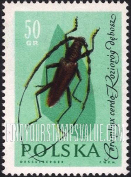 FindYourStampsValue: Insects: Great oak capricorn beetle
