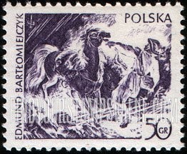 FindYourStampsValue: Modern Polish Graphic Arts: Lightning, by Edmund Bartlomiejczyk, horizontal