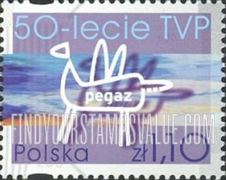 FindYourStampsValue: Polish Television, 50th Anniversary: Pegaz (Cultural program)
