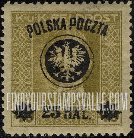 FindYourStampsValue: Emperor Karl I: Austrian Military Stamps of 1917 Surcharged in Black
