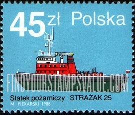 FindYourStampsValue: Fire Boats: Strazak 25