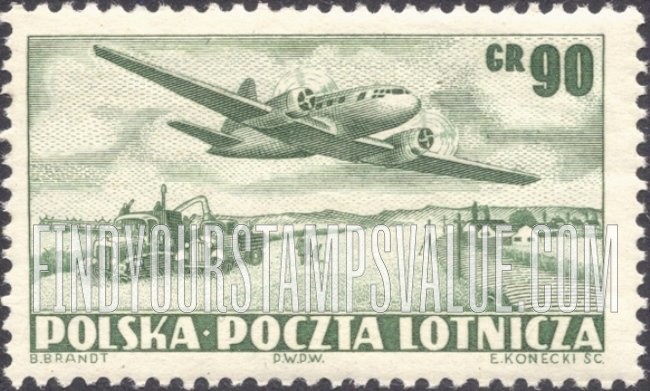 FindYourStampsValue: AIR POST - Mechanized farm