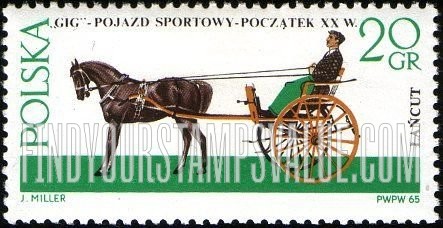 FindYourStampsValue: Horse-drawn carriages, Lancut Museum: Gig