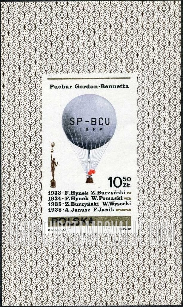 FindYourStampsValue: Gordon Bennett Cup (Balloons): Winners’ names, 1933-1935, 1938