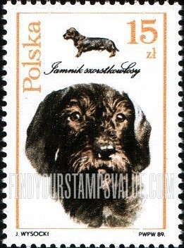 FindYourStampsValue: Dogs: Wire-haired dachshund