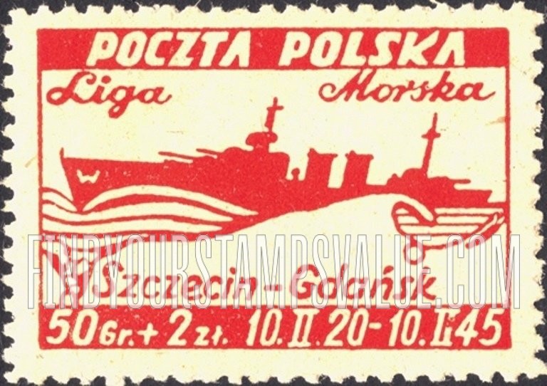FindYourStampsValue: SEMI-POSTAL - Polish Warship