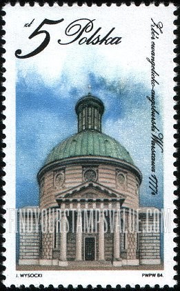 FindYourStampsValue: Religious Buildings: Protestant Church, Warsaw