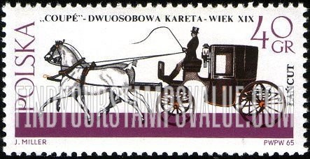 FindYourStampsValue: Horse-drawn carriages, Lancut Museum: Coupé
