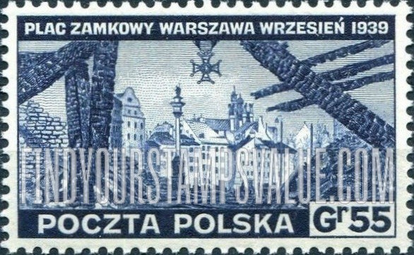 FindYourStampsValue: EXILE GOVERNMENT IN GREAT BRITAIN - Ruins of Warsaw
