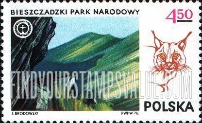 FindYourStampsValue: National Parks: Bieszczadzki Park and lynx