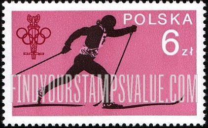 FindYourStampsValue: Olympic Emblem and Cross-country skiing