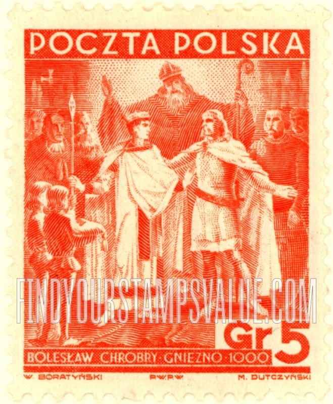 FindYourStampsValue: Boleslaus I and Emperor Otto III at Gnesen