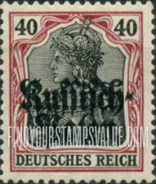 FindYourStampsValue: OCCUPATION - Germania: German Stamps of 1905 Overprinted