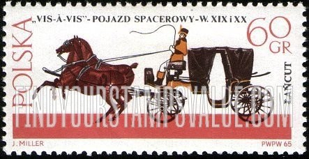 FindYourStampsValue: Horse-drawn carriages, Lancut Museum: Vis-a-vis