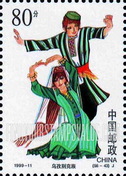 FindYourStampsValue: Ethnic Groups in China: Uzbeks - 中华的民族:乌孜别克族