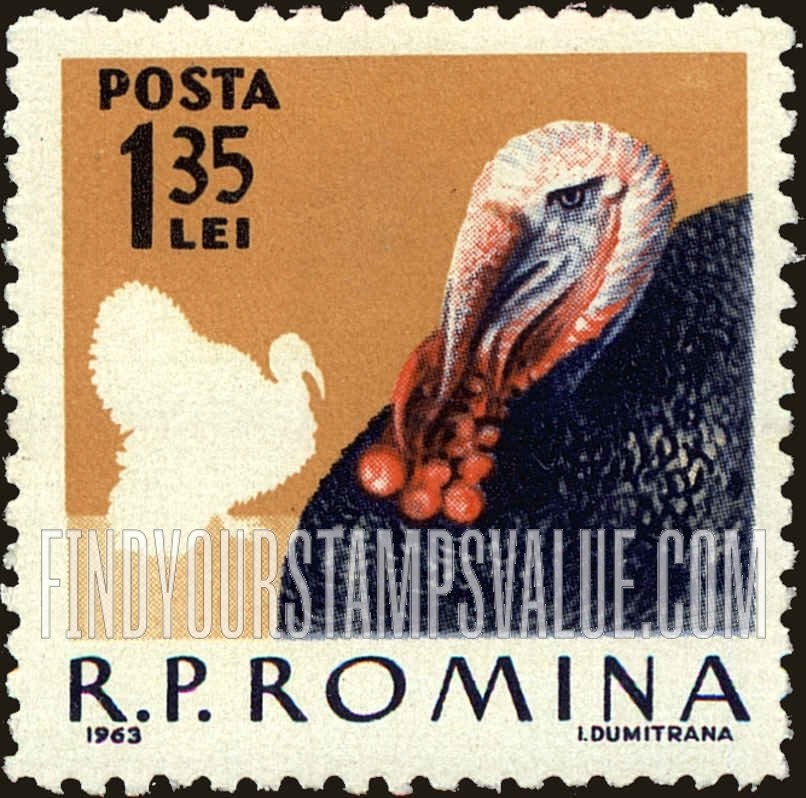 FindYourStampsValue: Domestic poultry: Tom turkey