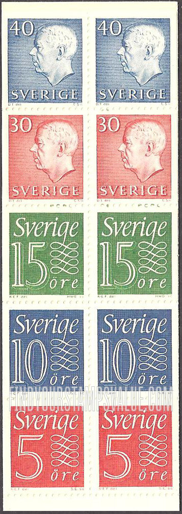 FindYourStampsValue: Numeral (Letters in white), Gustaf VI Adolf (Letters, numerals in white)