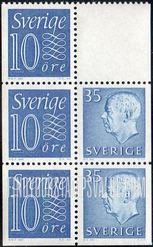 FindYourStampsValue: Gustaf VI Adolf (Letters, numerals in white), Numeral (Letters in white)