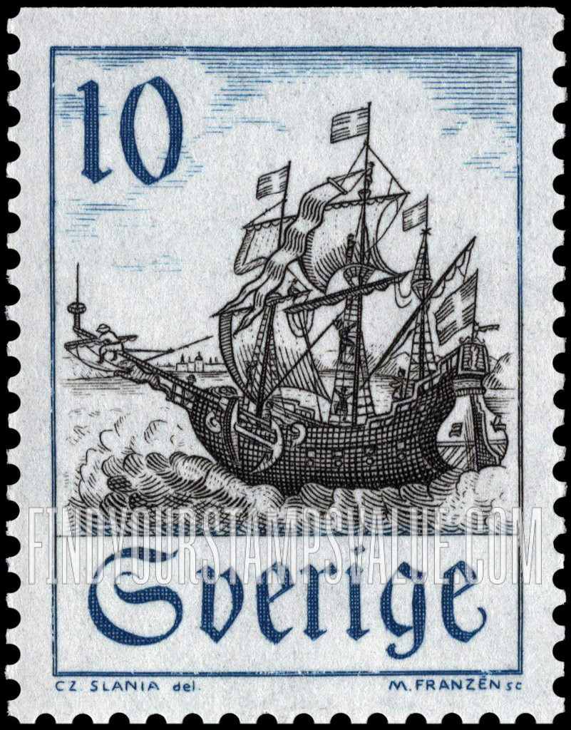 FindYourStampsValue: Merchant vessel in Oresund, 1661