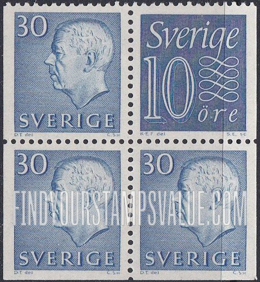 FindYourStampsValue: Gustaf VI Adolf (Letters, numerals in white), Numeral (Letters in white)
