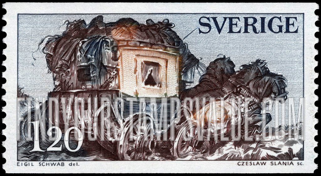 FindYourStampsValue: Mail Coach, by Eigil Schwab