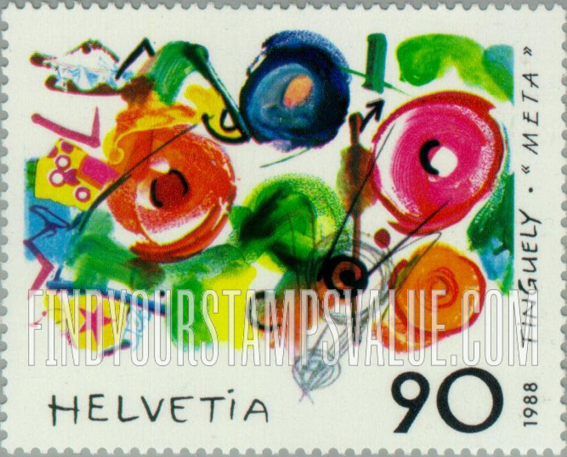 FindYourStampsValue: Federal Administration: Metamecanique, by Jean Tinguely