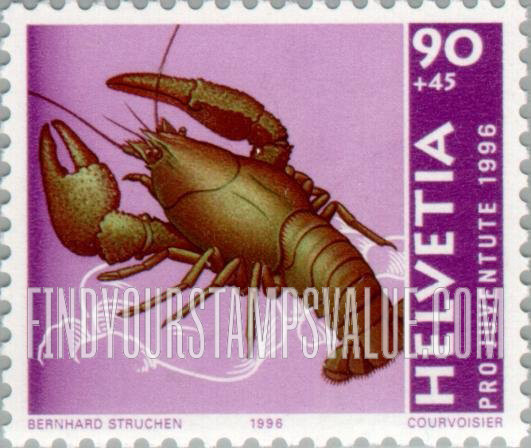 FindYourStampsValue: Semi-Postal, Life In and Around Water: Crayfish