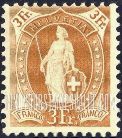 FindYourStampsValue: Federal Administration: Helvetia (Large numerals)