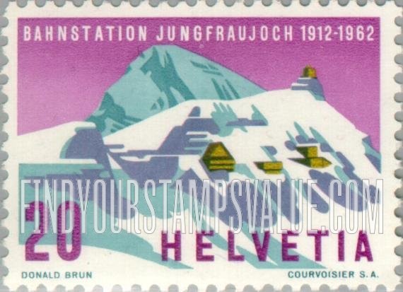 FindYourStampsValue: Federal Administration: Jungfrau railroad station and Mönch