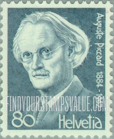 FindYourStampsValue: Federal Administration, Portraits: Auguste Piccard (1884-1962), physicist and balloonist