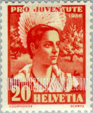 FindYourStampsValue: Semi-Postal: Girl of Schwyz