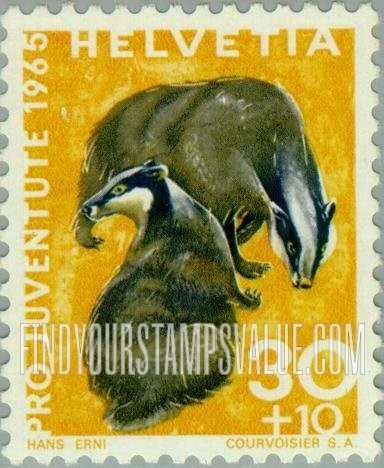FindYourStampsValue: Semi-Postal: European badgers