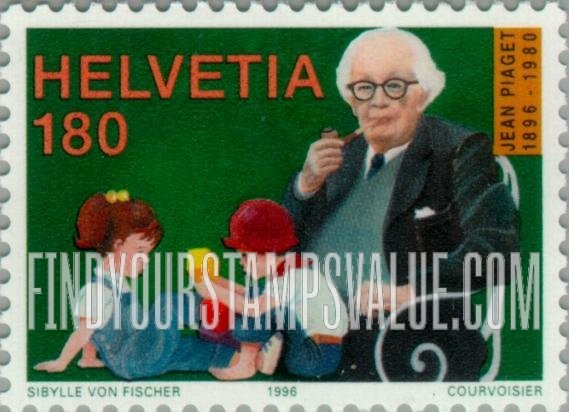 FindYourStampsValue: Federal Administration: Jean Piaget (1896-1980), Psychologist
