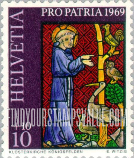 FindYourStampsValue: Semi-Postal: St. Francis Preaching to the Birds, Königsfelden Convent Church