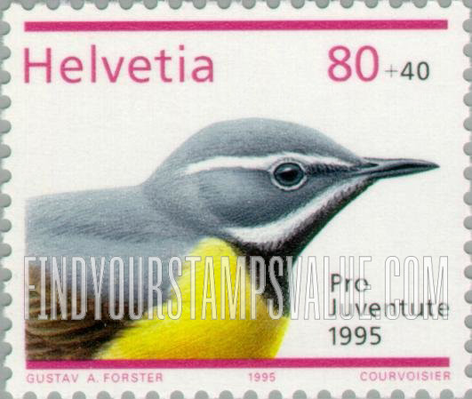 FindYourStampsValue: Semi-Postal, Life In and Around Water: Grey wagtail