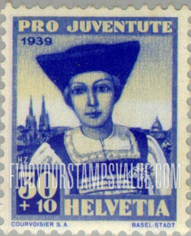 FindYourStampsValue: Semi-Postal: Girl of Basel