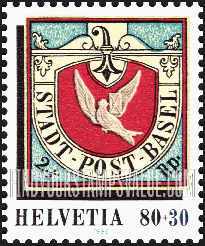 FindYourStampsValue: Semi-Postal, Basler Taube ’95 Philatelic Exhibition, Basel: Dove of Basel