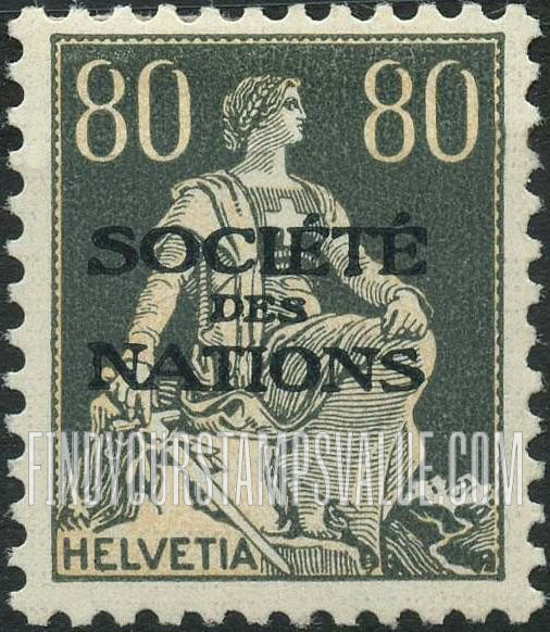 FindYourStampsValue: For The League of Nations: Helvetia