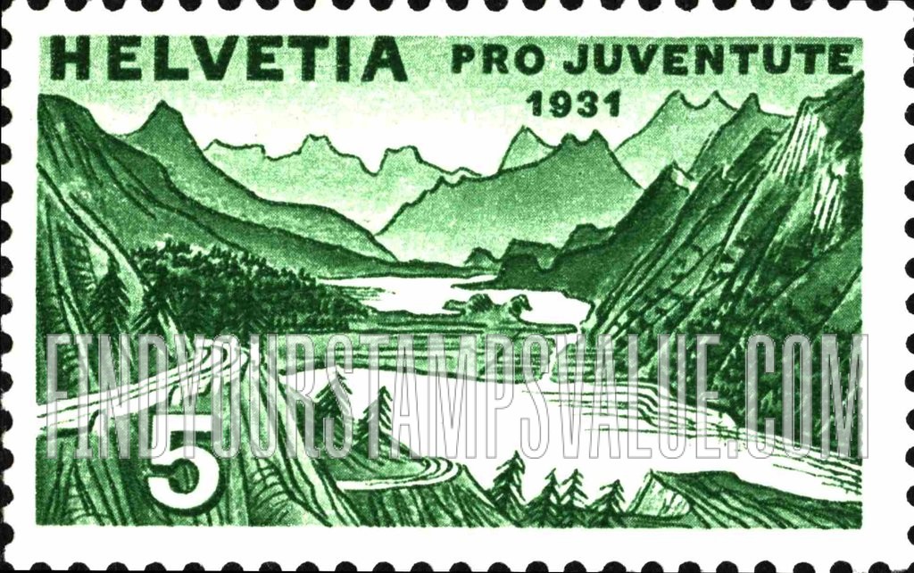 FindYourStampsValue: Semi-Postal: Lakes Silvaplana and Sils