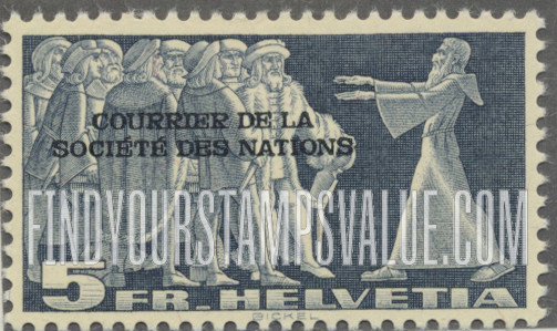 FindYourStampsValue: For The League of Nations: Diet of Stans, 1481
