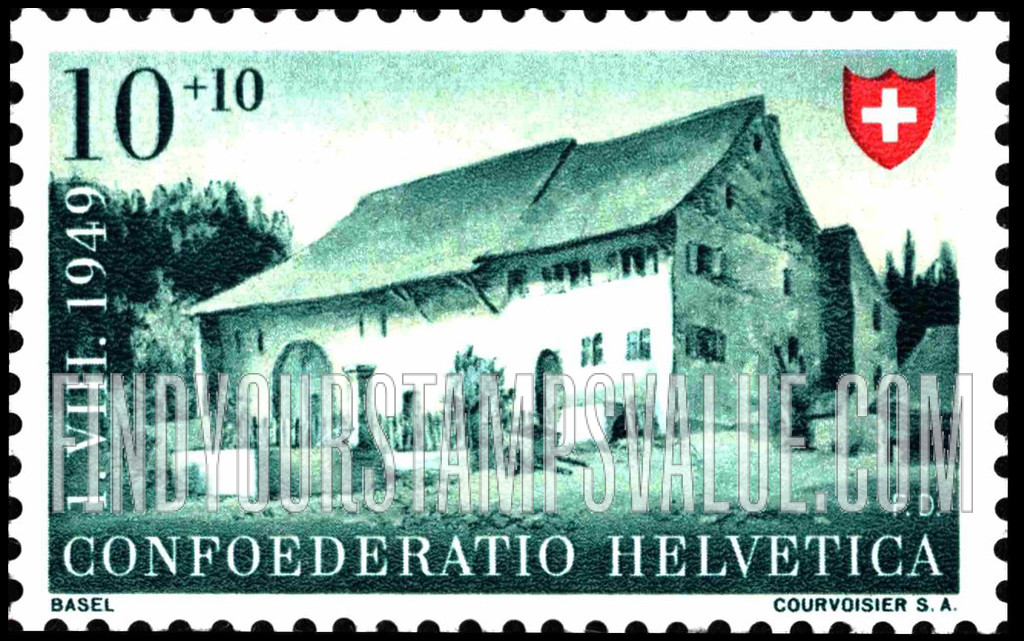 FindYourStampsValue: Semi-Postal: Mountain Farmhouse