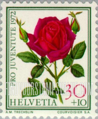 FindYourStampsValue: Semi-Postal, Famous Roses: Papa Meilland