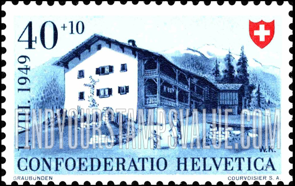 FindYourStampsValue: Semi-Postal: House of Prattigau