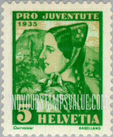 FindYourStampsValue: Semi-Postal: Girl of Basel
