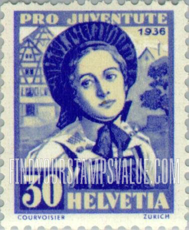 FindYourStampsValue: Semi-Postal: Girl of Zurich