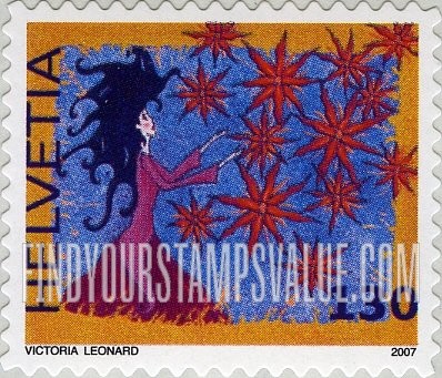 FindYourStampsValue: Federal Administration, Congratulations: Woman and starbursts